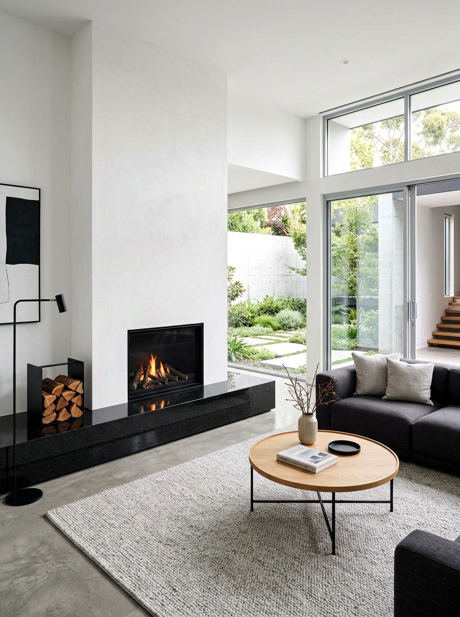Minimalist fireplace living room - 30 quiet luxury living room ideas