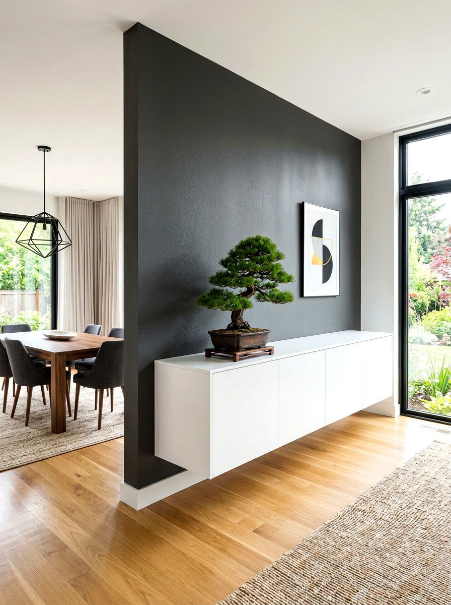 Minimalist floating credenza - 30 dining room storage ideas