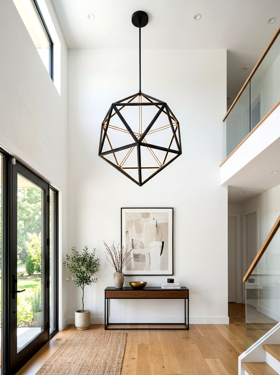 Minimalist foyer lighting fixture - 30 entryway decor ideas