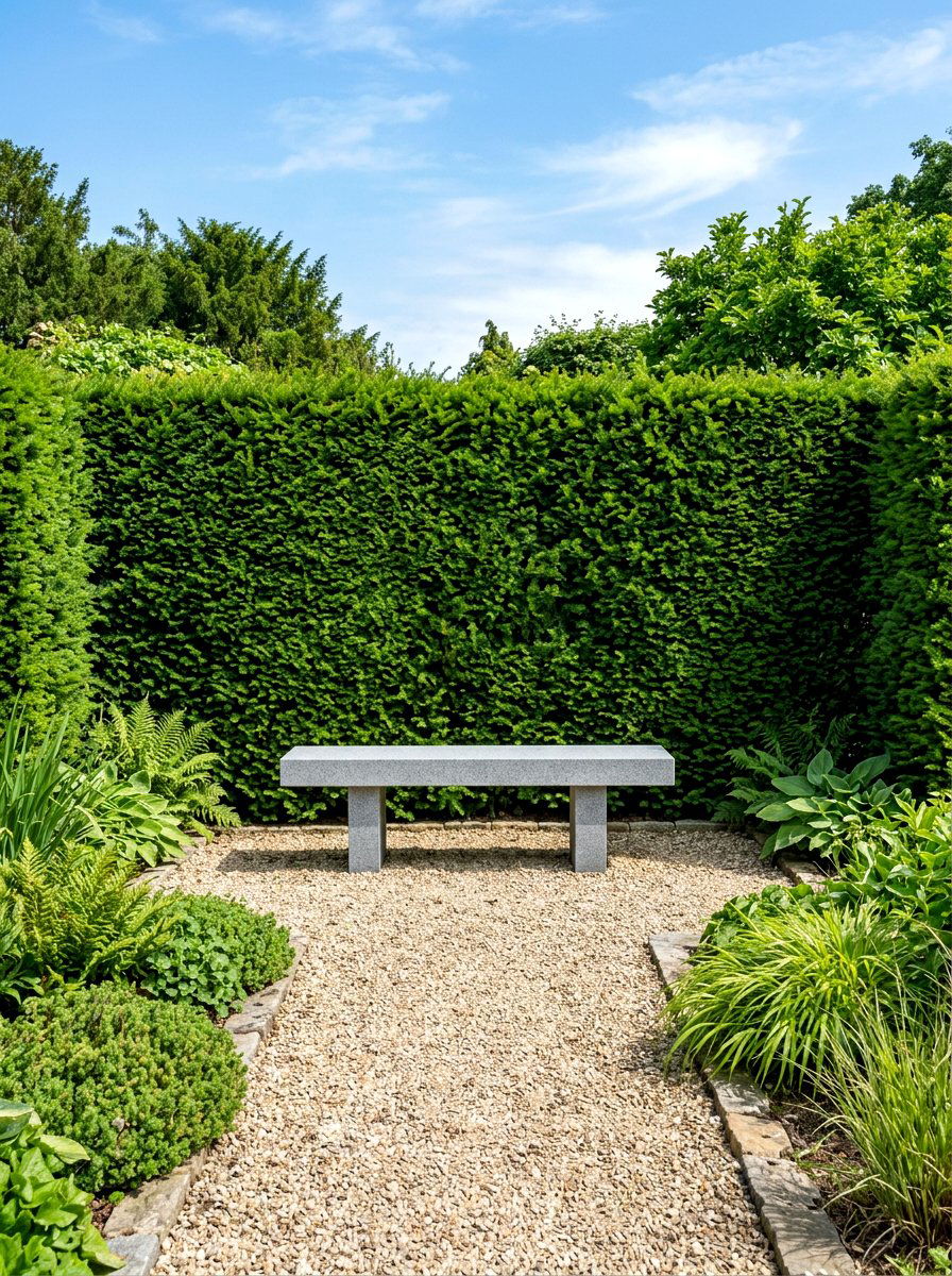 Minimalist garden bench - 30 formal front garden ideas