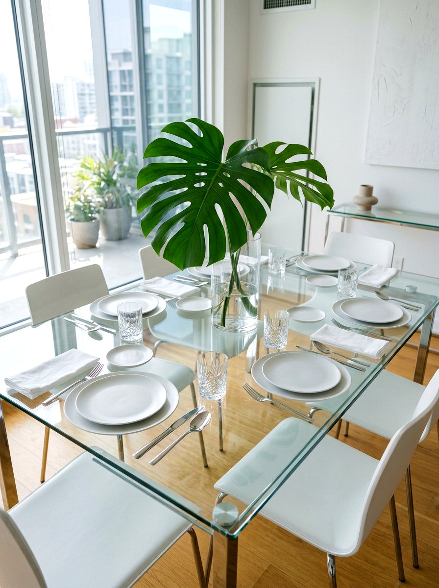 Minimalist glass table setting - 30 dinner party table ideas aesthetic