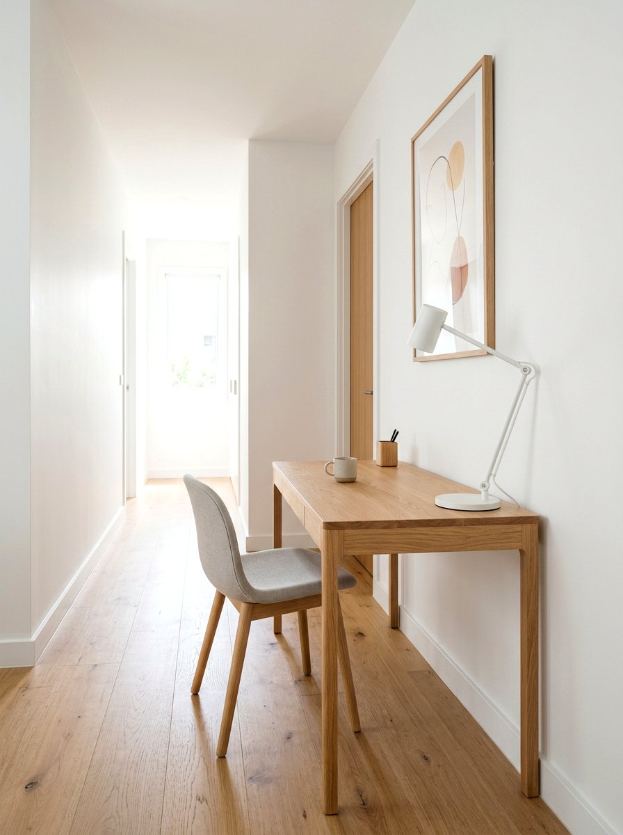 Minimalist hallway desk area - 30 hallway office nook ideas