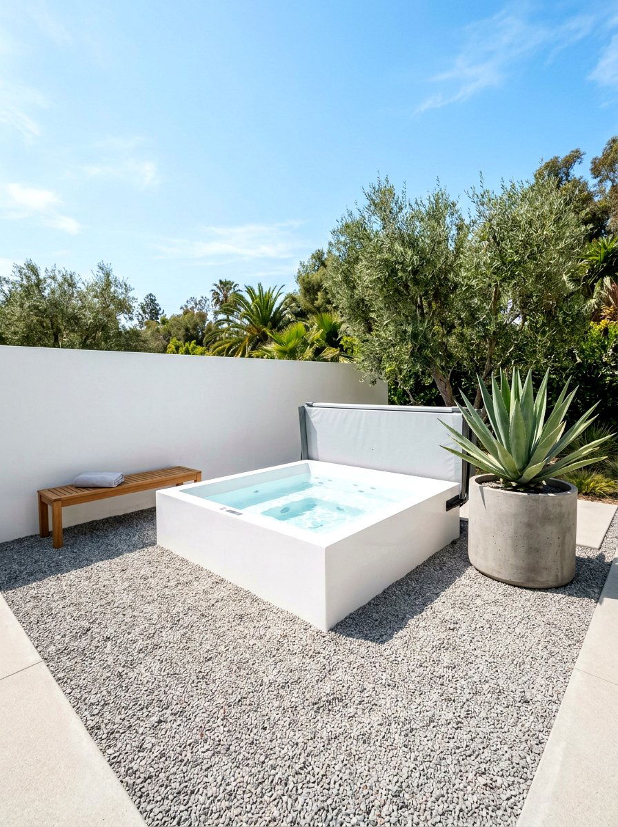 Minimalist hot tub setup - 30 small hot tub patio ideas