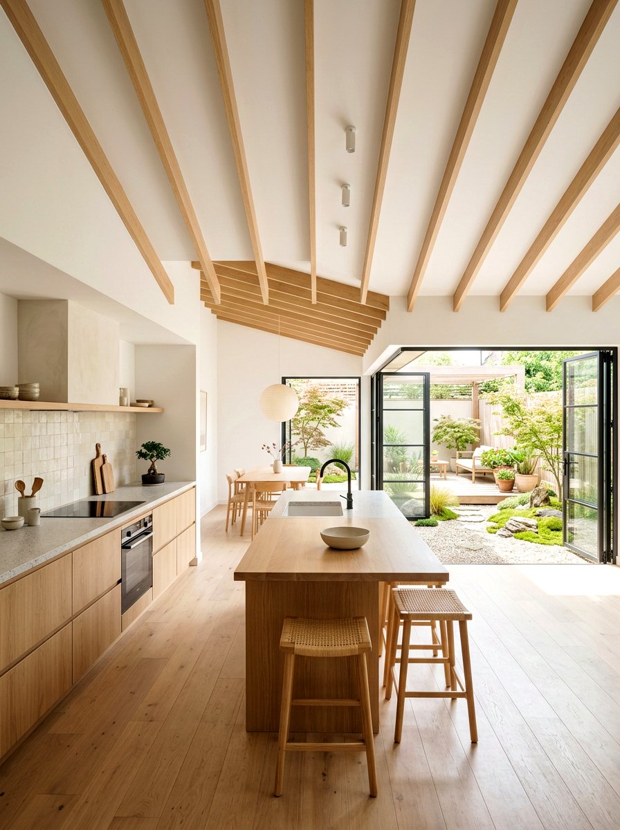 Minimalist kitchen ceiling beams - 30 kitchen ceiling beam ideas