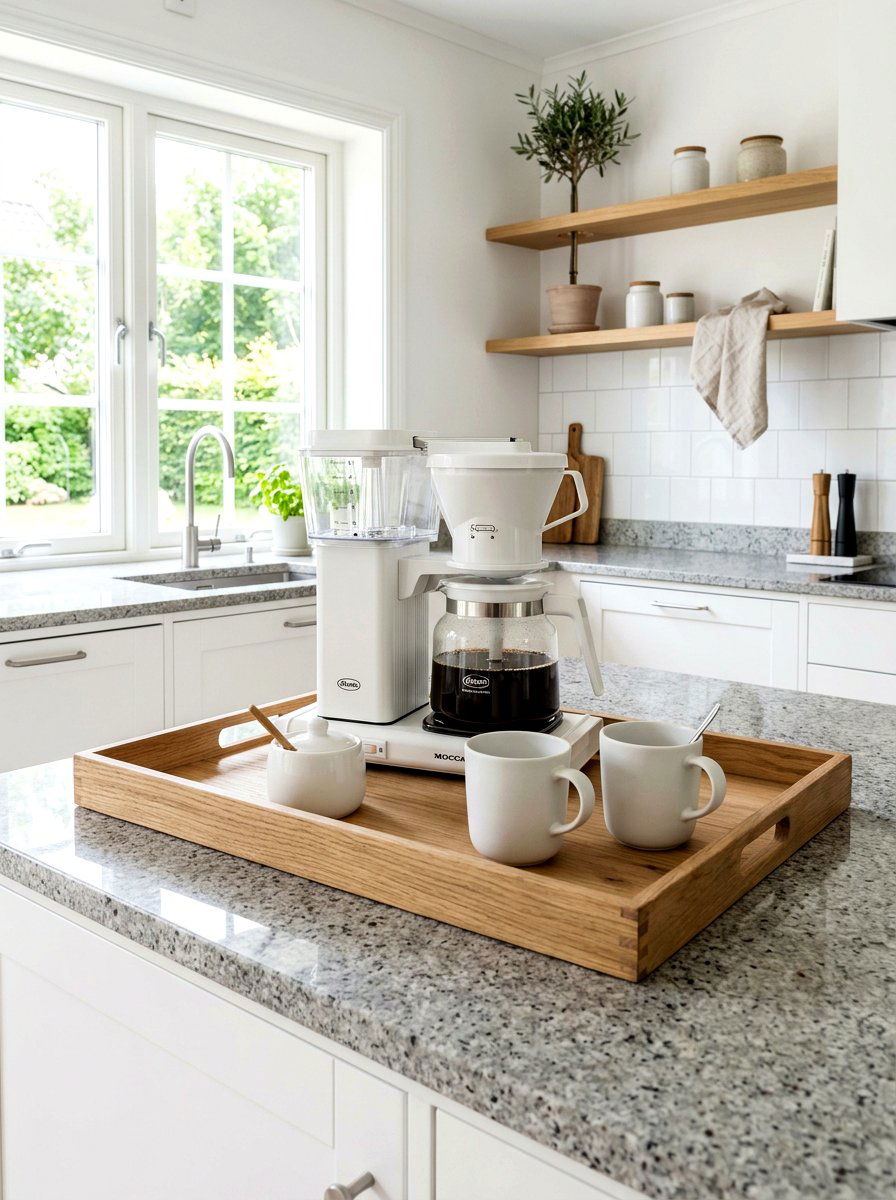 Minimalist kitchen counter station - 30 breakfast station ideas