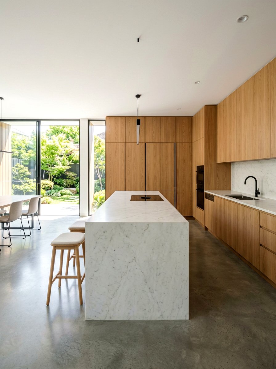 Minimalist kitchen layout - 30 wabi sabi kitchen ideas