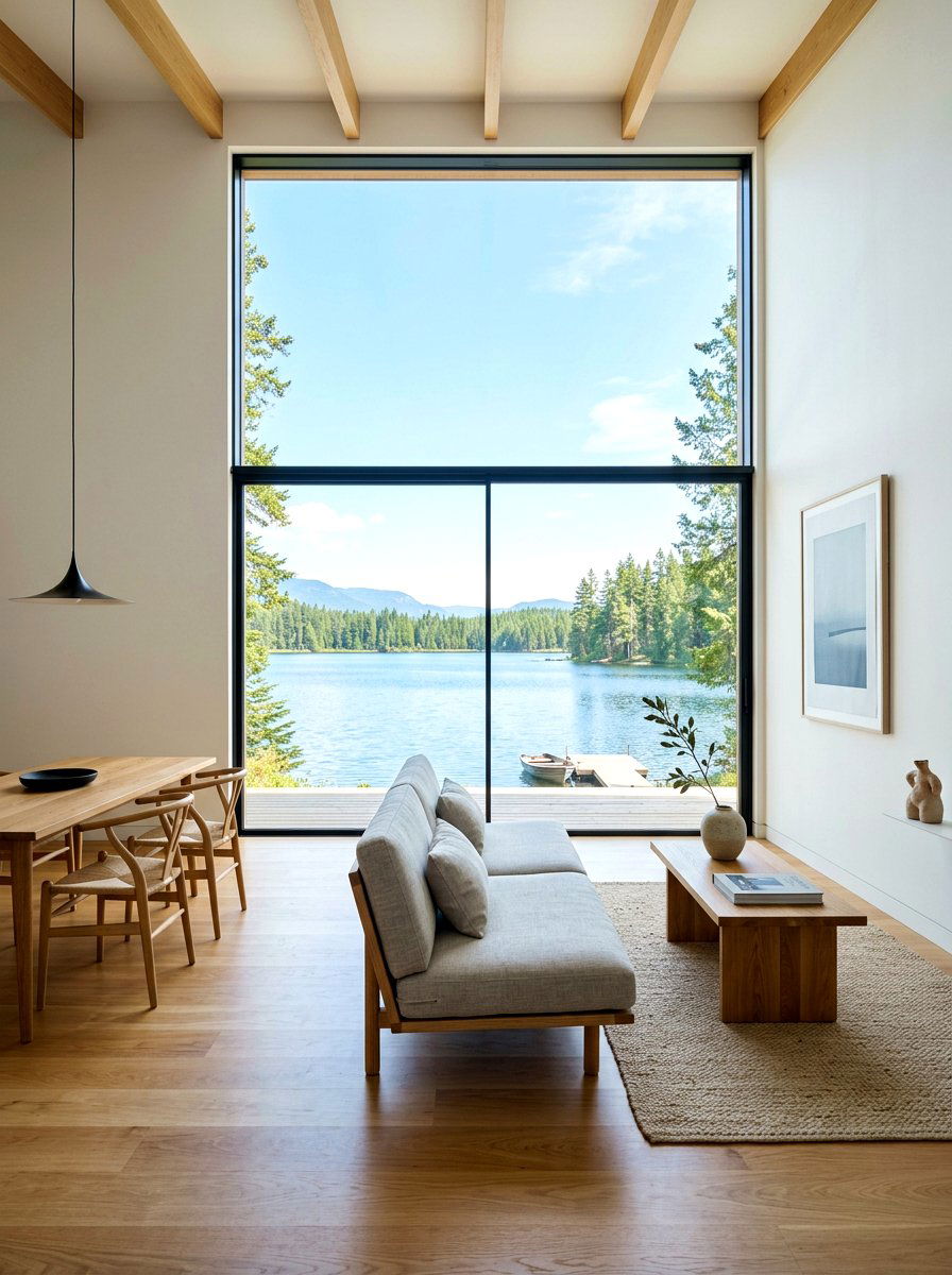 Minimalist lake house interior - 30 lake house living room ideas