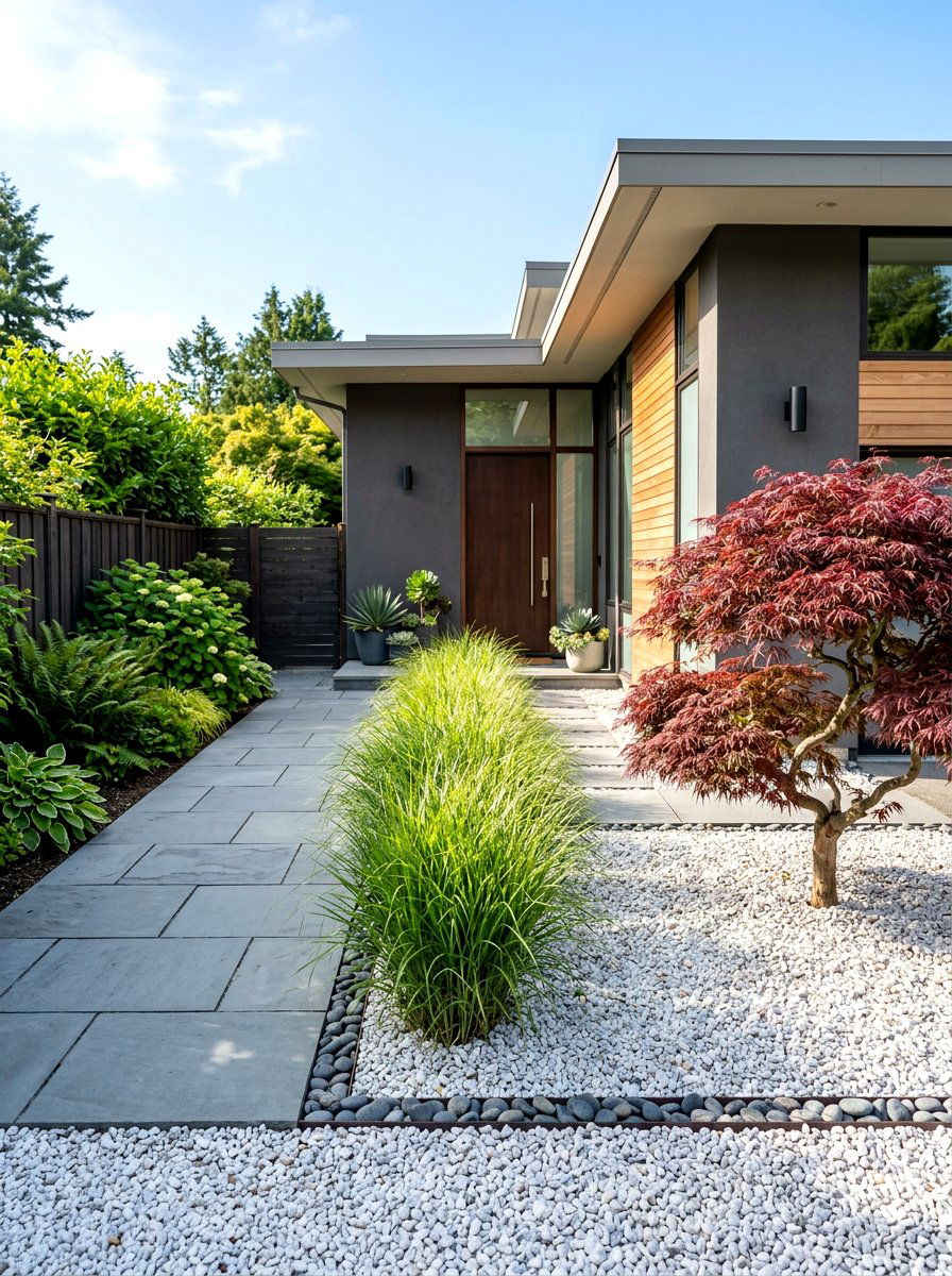 Minimalist landscaping - 30 modern front entry ideas