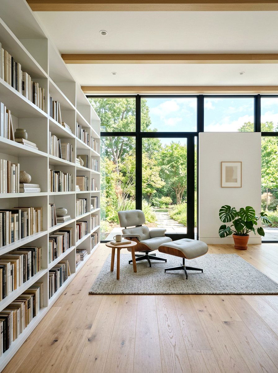 Minimalist library room - 30 book nook ideas