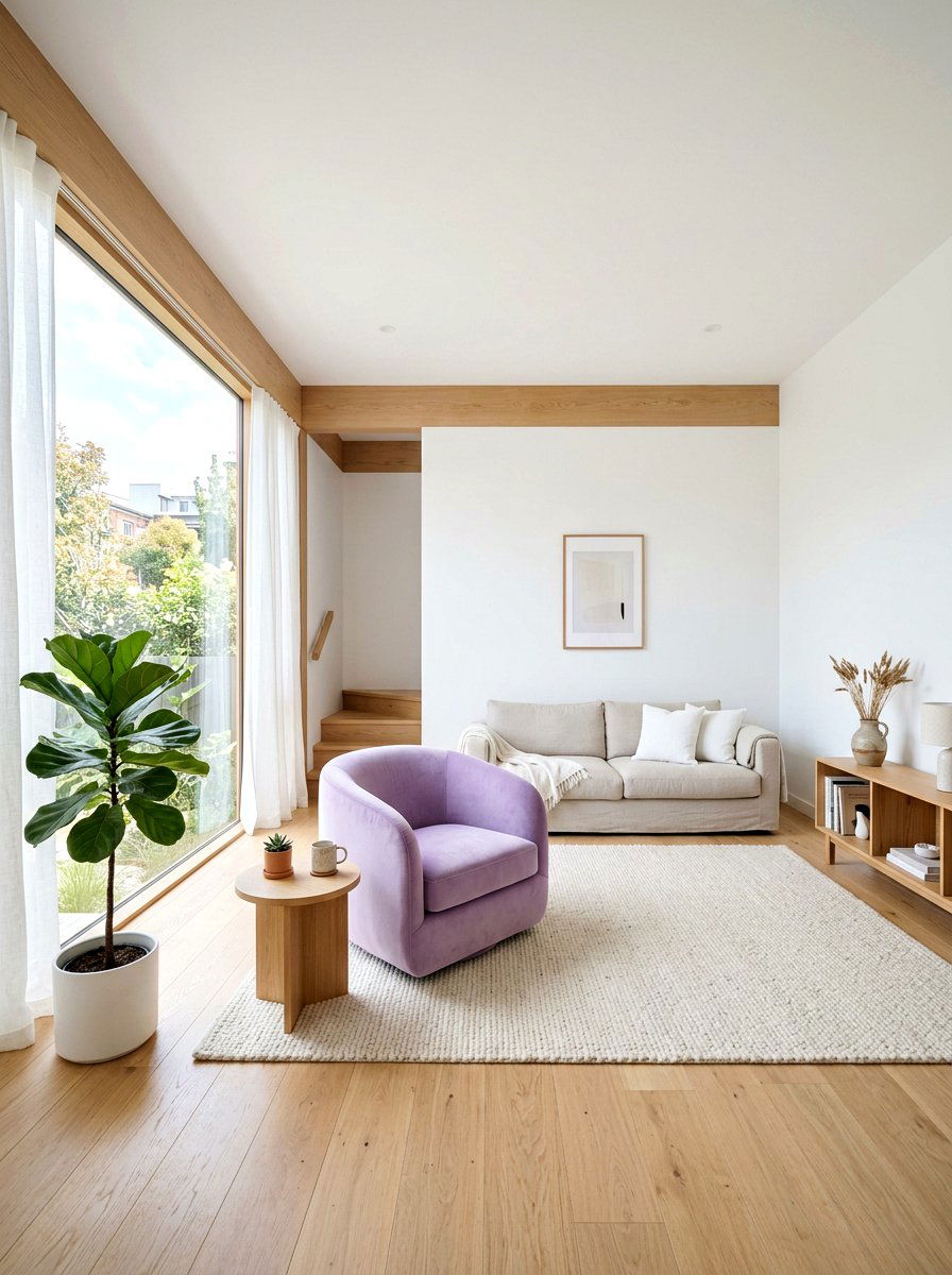 Minimalist lilac room - 30 lilac living room ideas