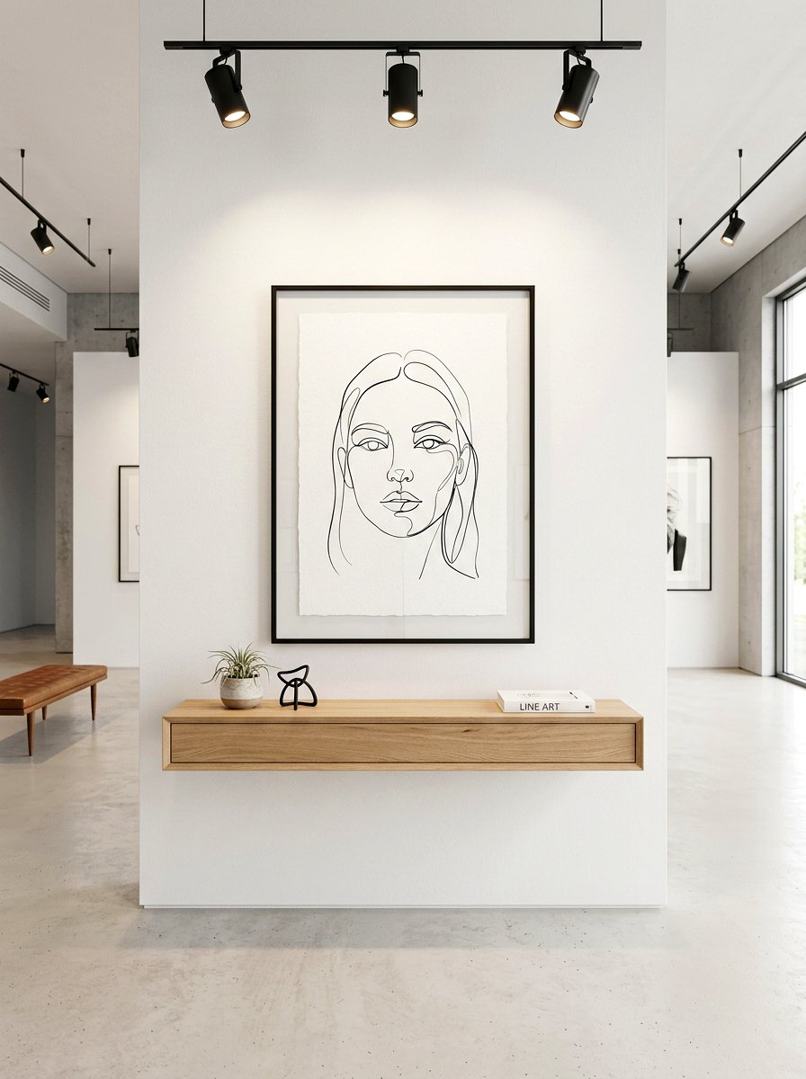 Minimalist line art shelf - 30 wellness shelf styling ideas