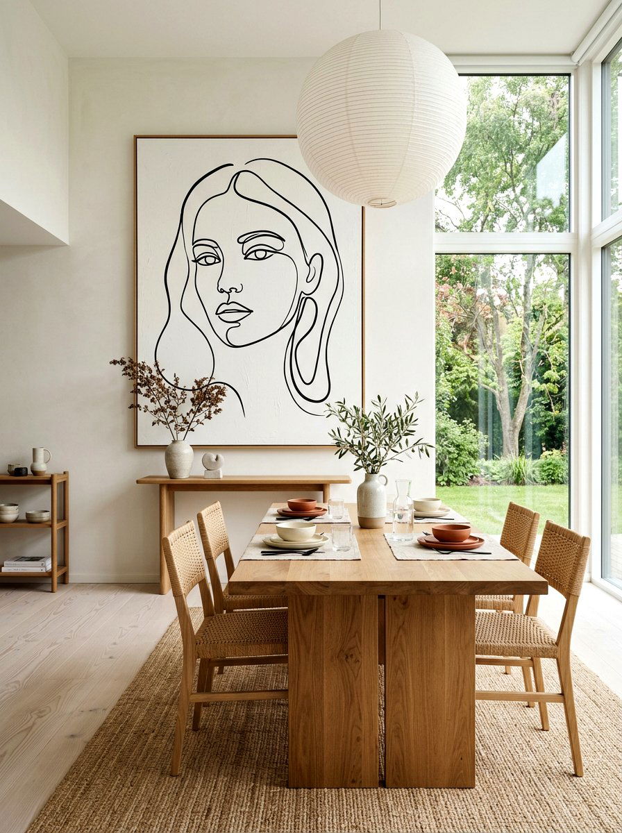 Minimalist line dining room - 30 art filled dining room ideas