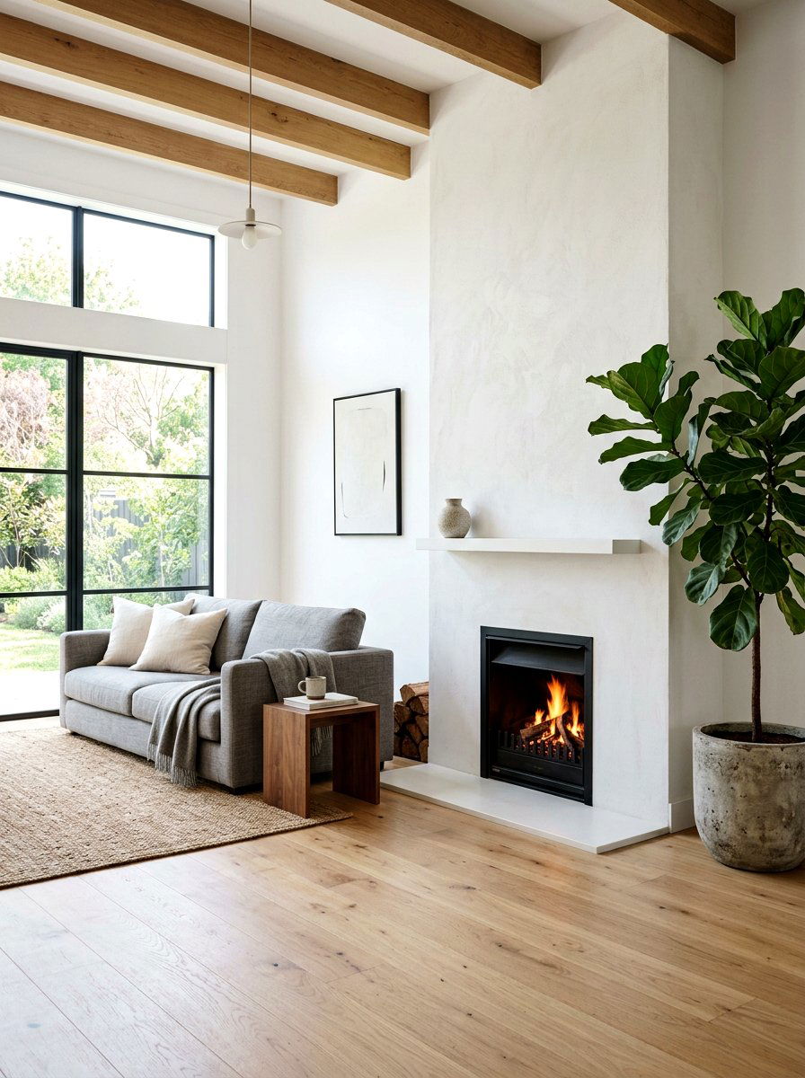 Minimalist living room off center fireplace - 30 off center fireplace ideas