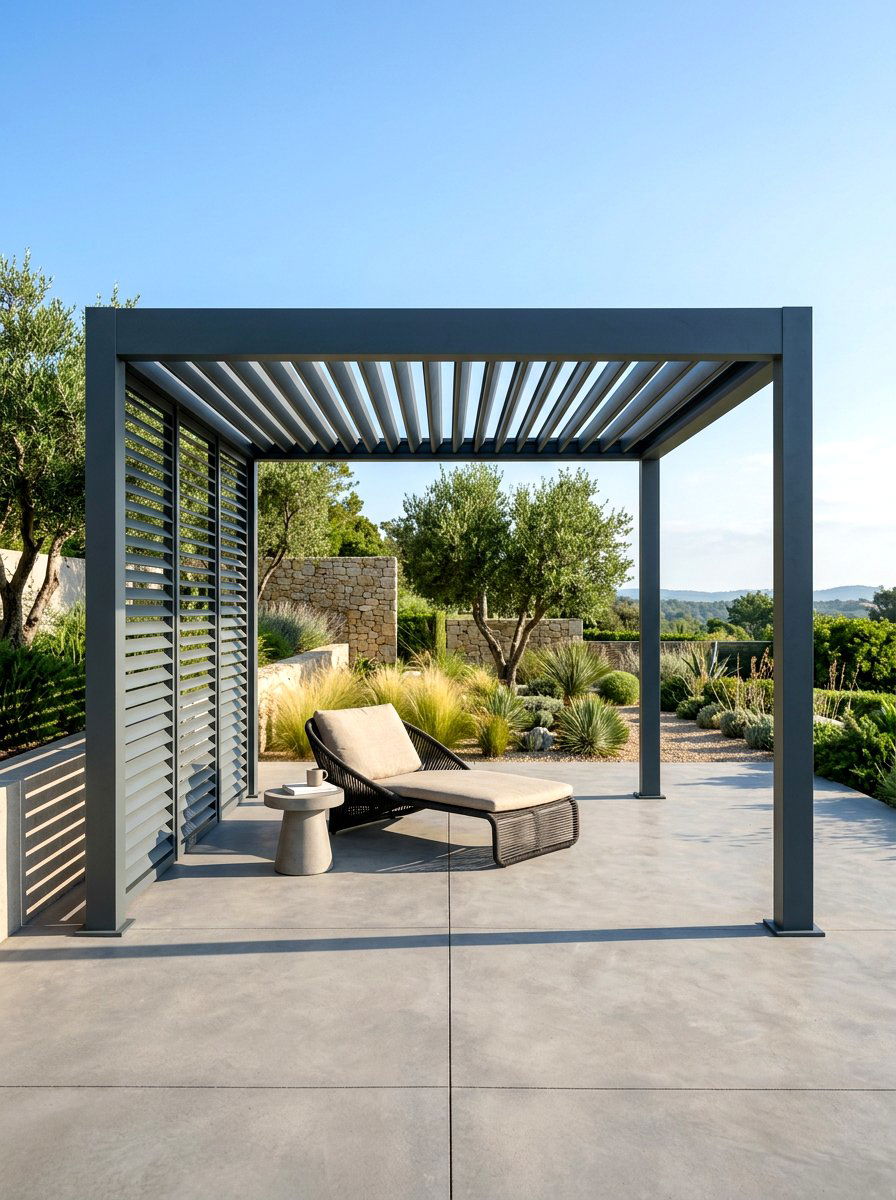 Minimalist louvered pergola design - 30 louvered pergola ideas