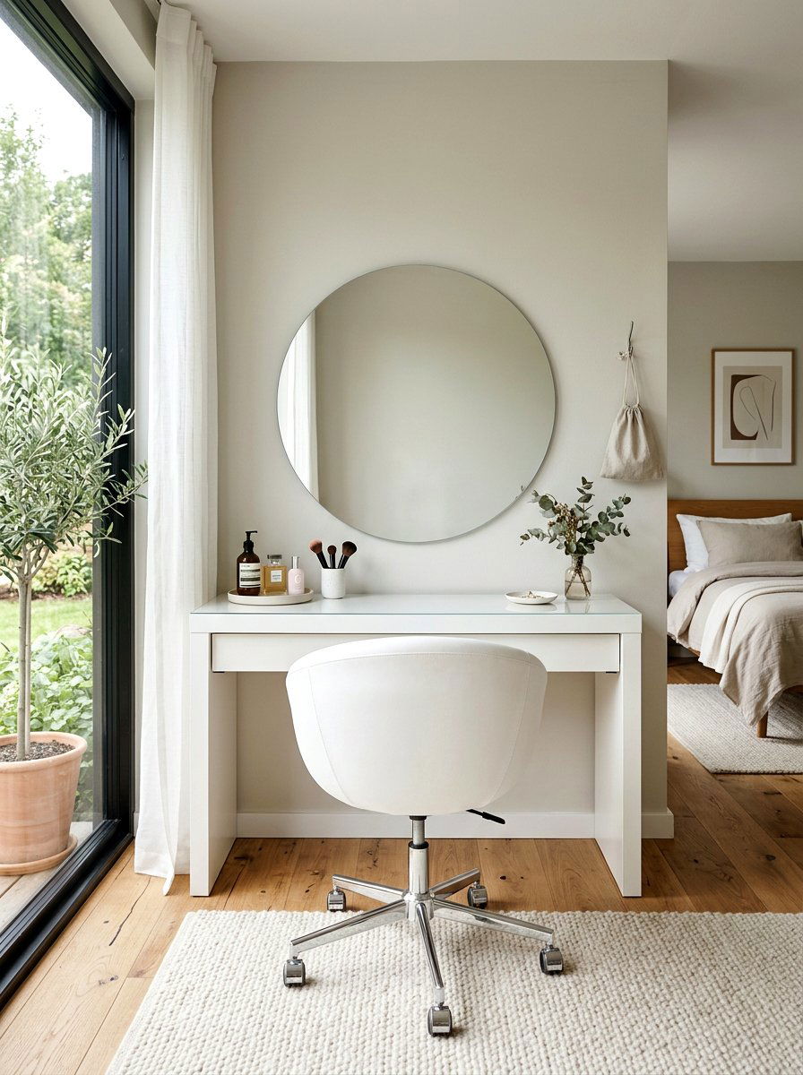 Minimalist makeup vanity - 30 beauty room ideas