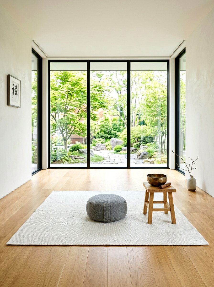 Minimalist meditation space - 30 screen free living room ideas