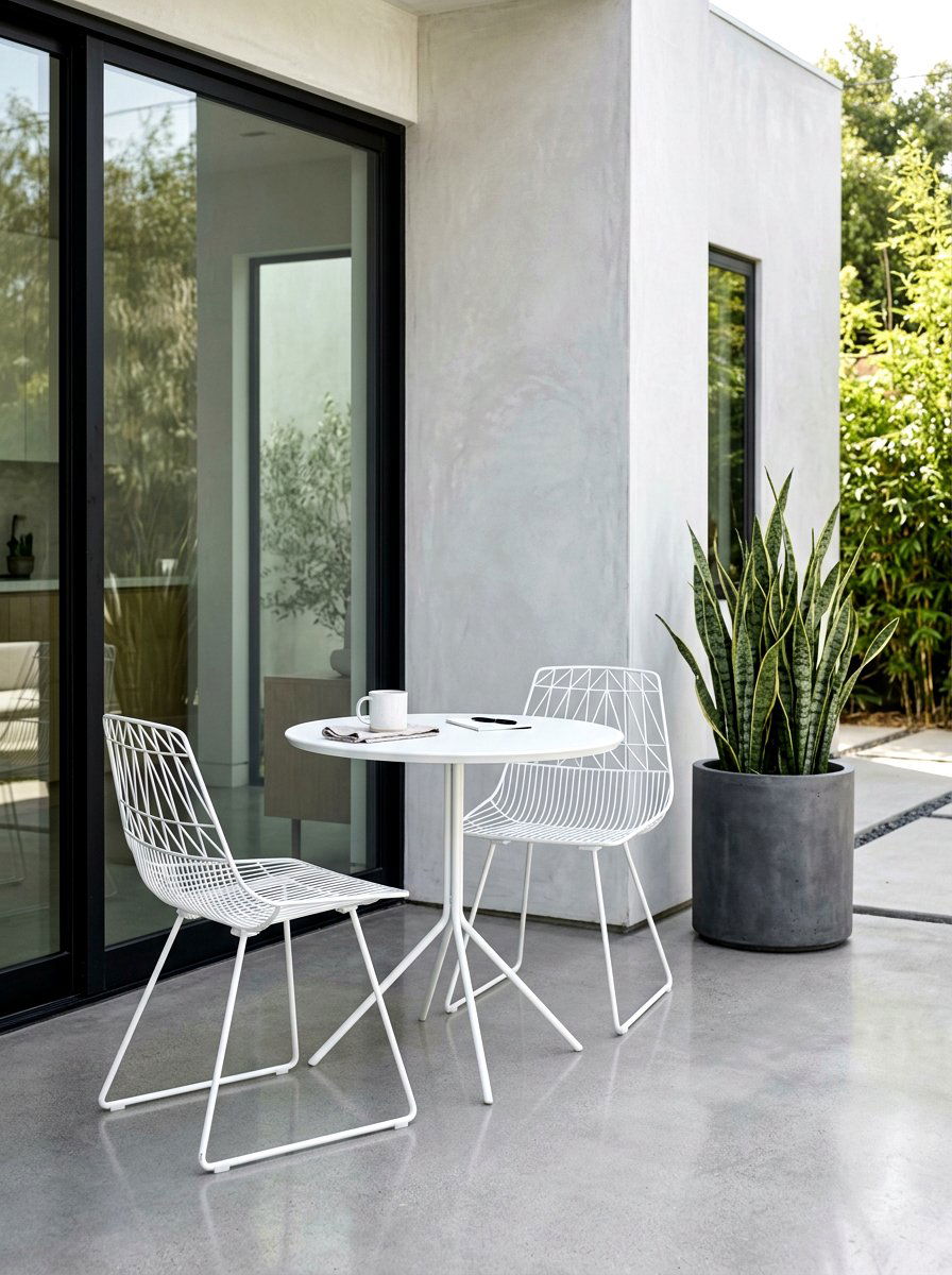 Minimalist metal breakfast nook - 30 patio breakfast area ideas