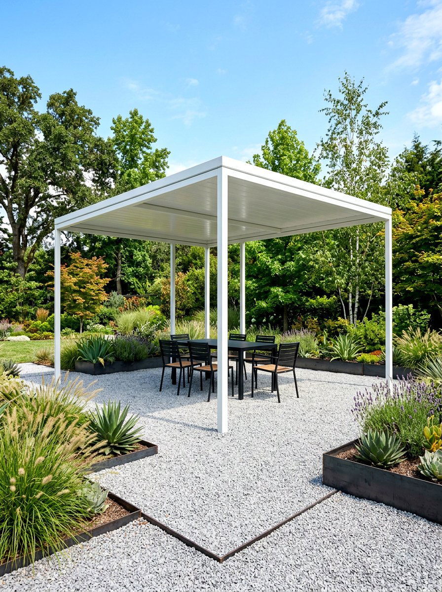 Minimalist metal pavilion - 30 open air pavilion ideas