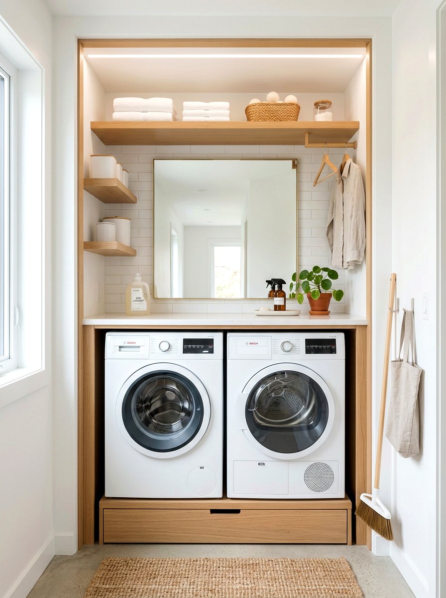 Minimalist mirror laundry room alcove - 30 mirror alcove ideas