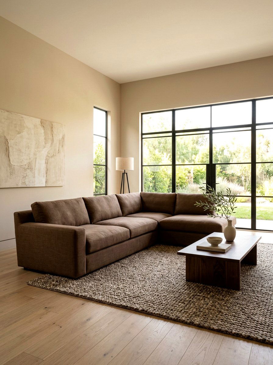 Minimalist mocha living room - 30 monochrome mocha living room ideas