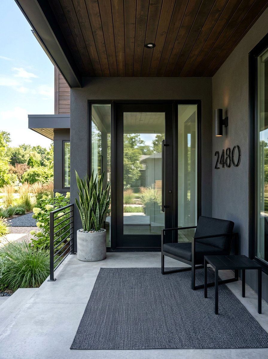 Minimalist modern porch - 30 seasonal front porch ideas