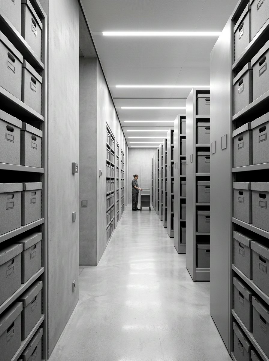 Minimalist monochrome archive - 30 home archive room ideas
