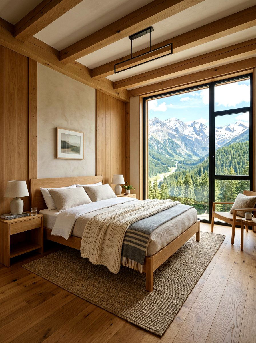 Minimalist mountain cabin bedroom - 30 mountain cabin bedroom ideas