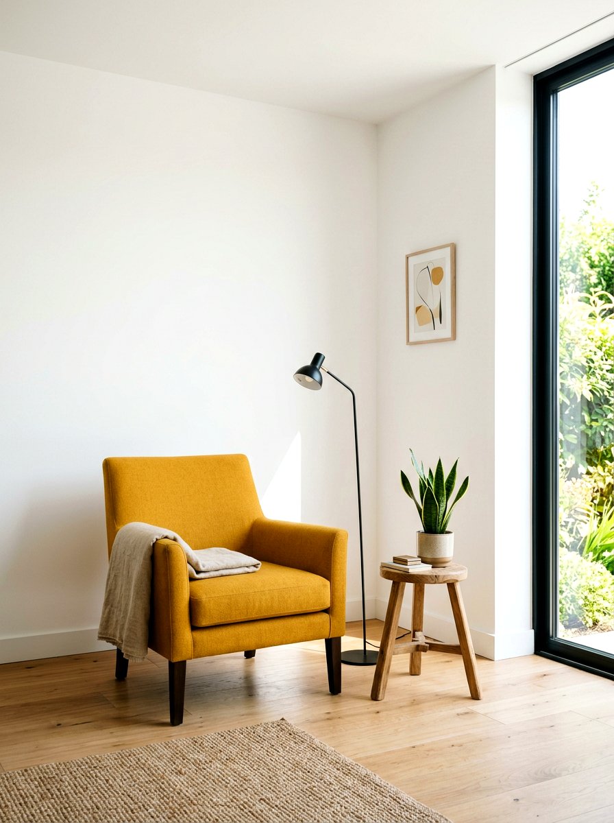 Minimalist ochre style - 30 ochre living room ideas