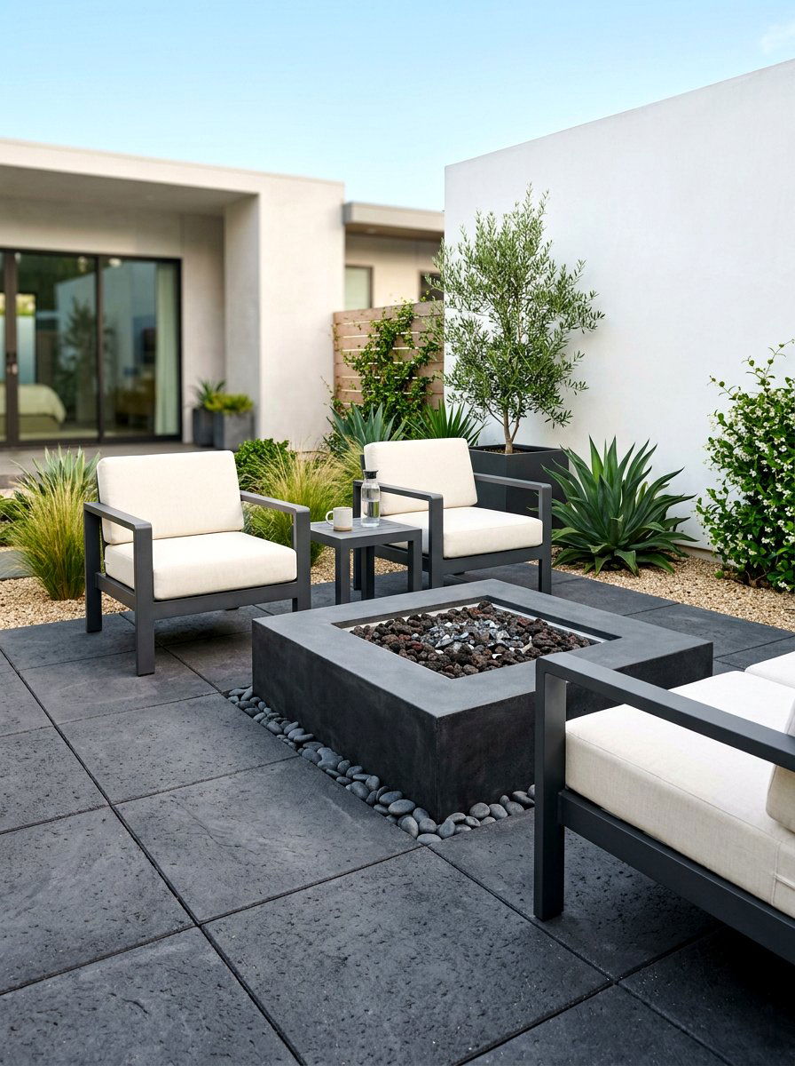 Minimalist paver fire pit layout - 30 paver fire pit patio ideas