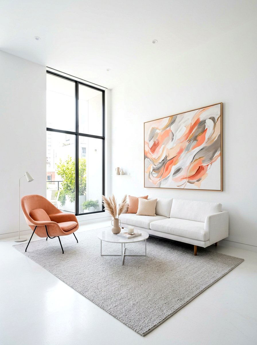 Minimalist peach living room - 30 peach living room ideas