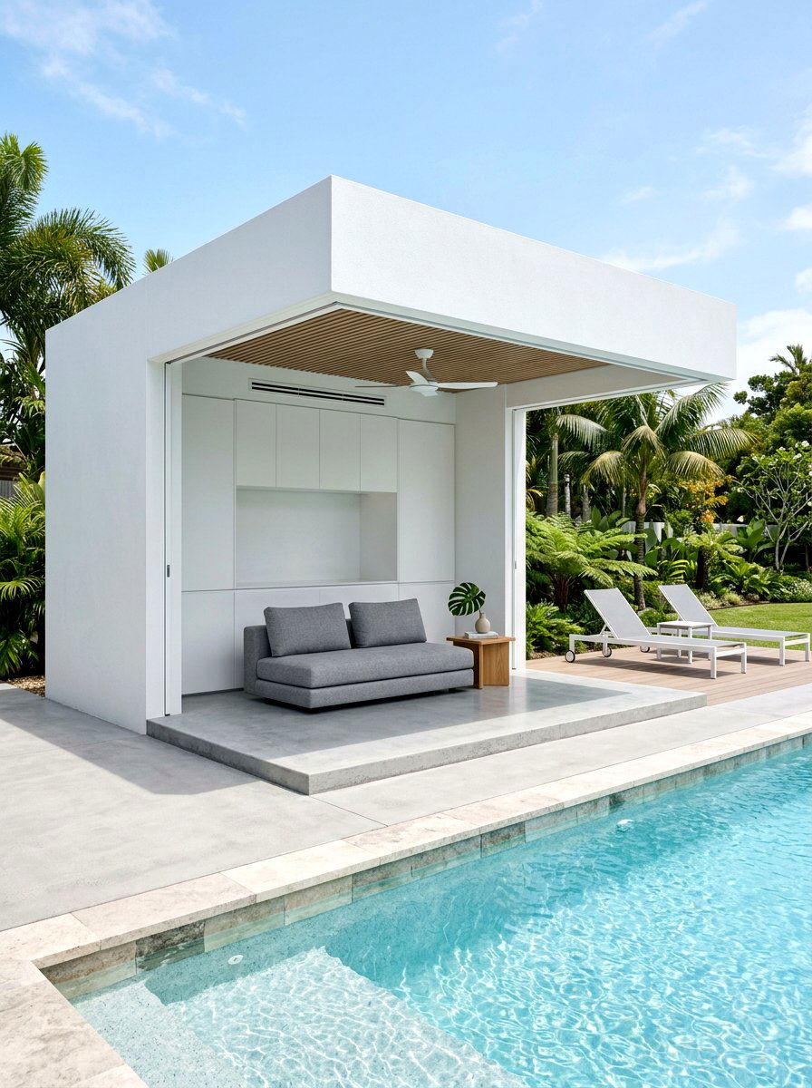 Minimalist pool cabana - 30 pool cabana decor ideas