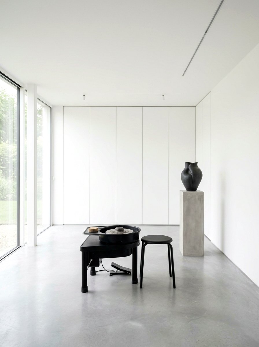 Minimalist pottery studio - 30 pottery room ideas