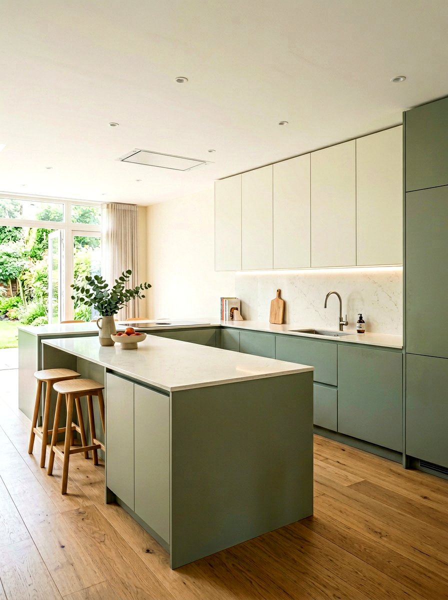 Minimalist sage and cream kitchen - 30 cream and sage kitchen ideas