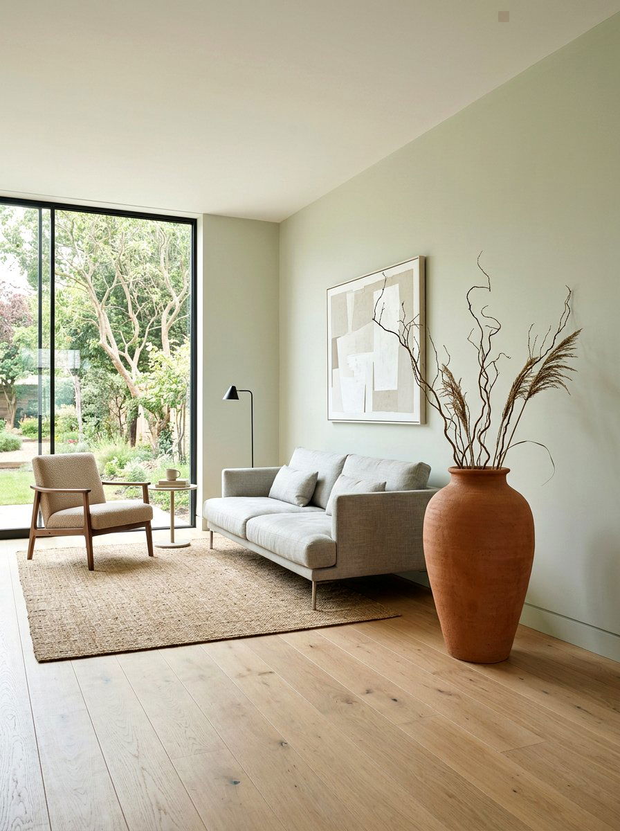 Minimalist sage and terracotta living room - 30 terracotta and sage living room ideas
