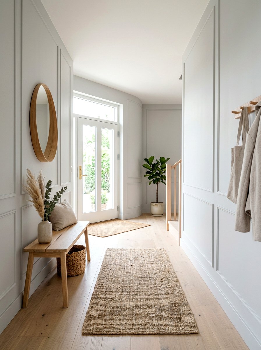Minimalist shadow box trim - 30 foyer wall molding ideas