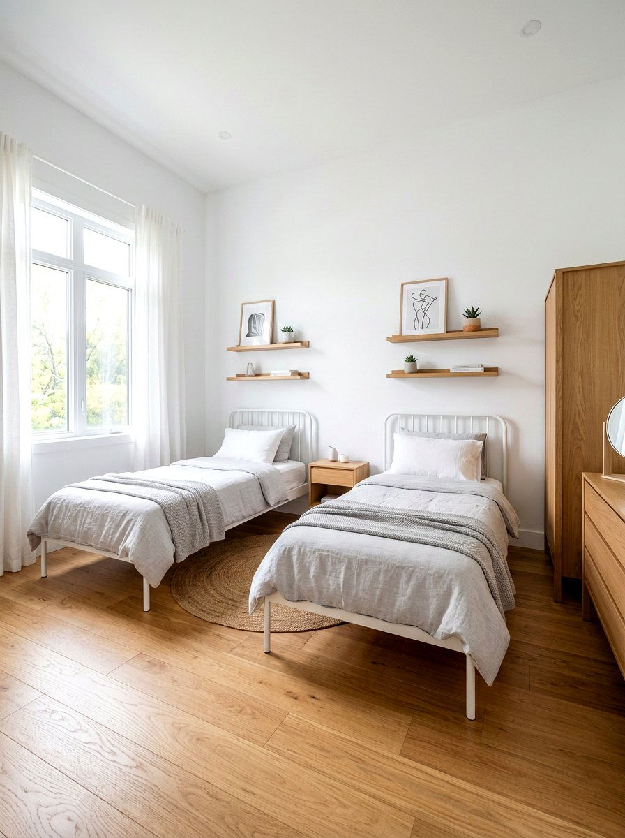 Minimalist shared room - 30 shared kids room ideas
