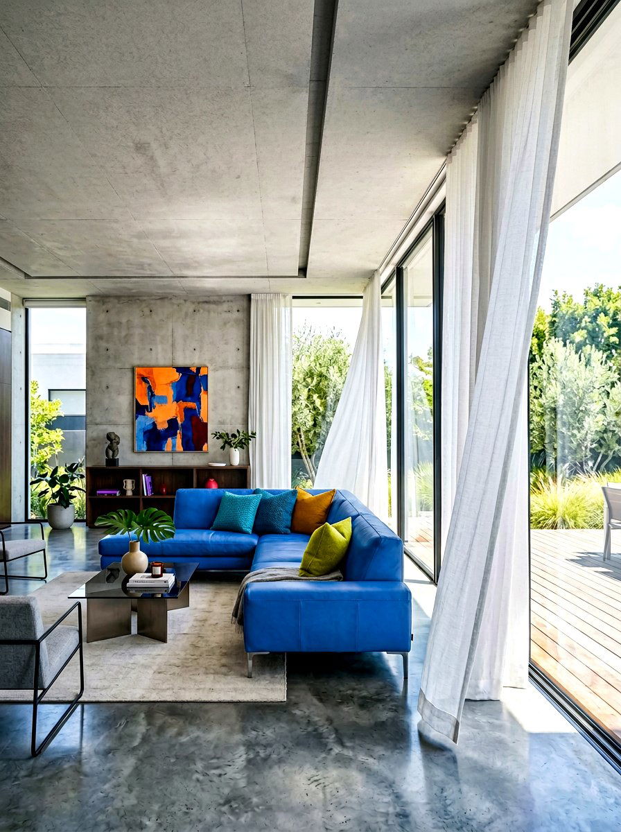 Minimalist sheer panels - 30 living room curtain ideas