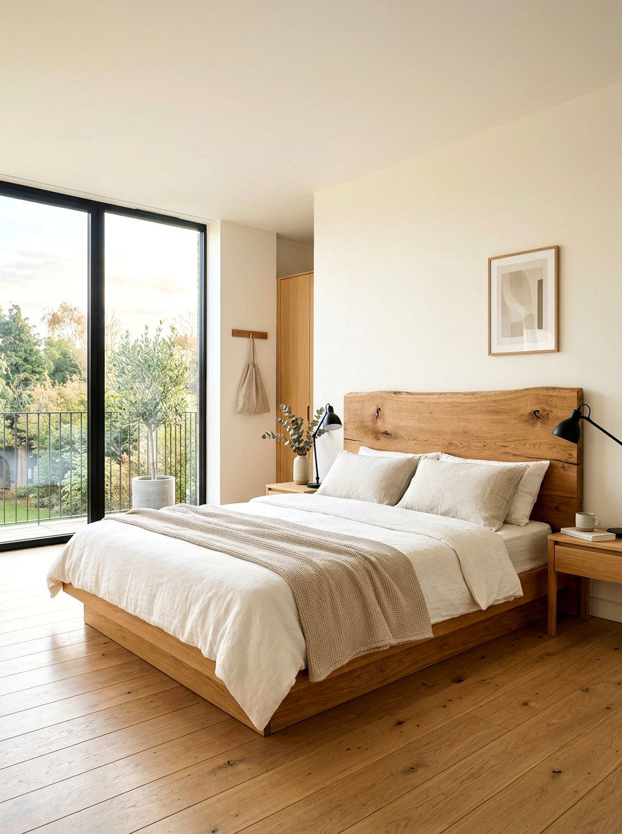 Minimalist slab headboard - 30 sculptural headboard ideas