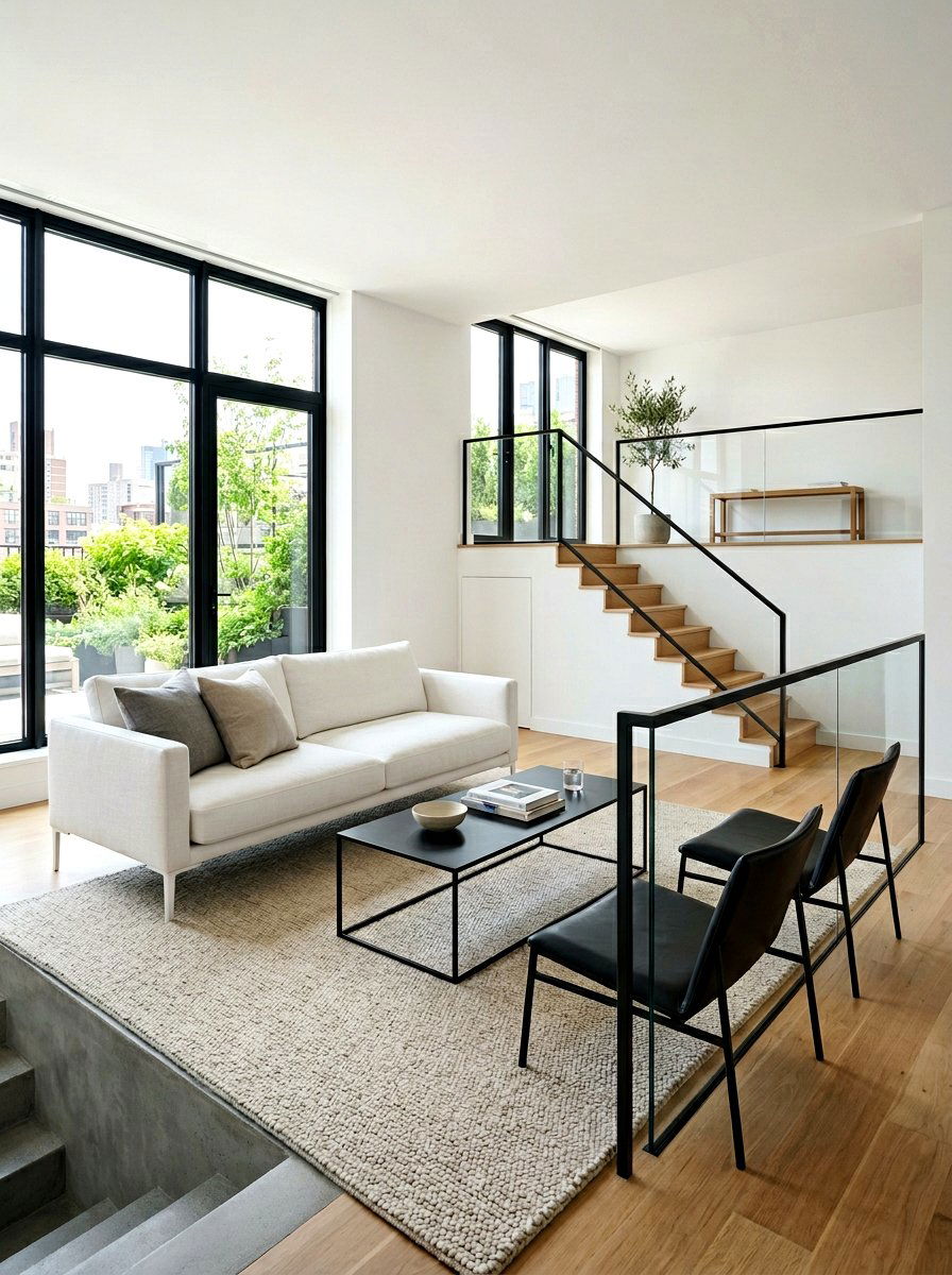 Minimalist split level furniture arrangement - 30 split level living room ideas