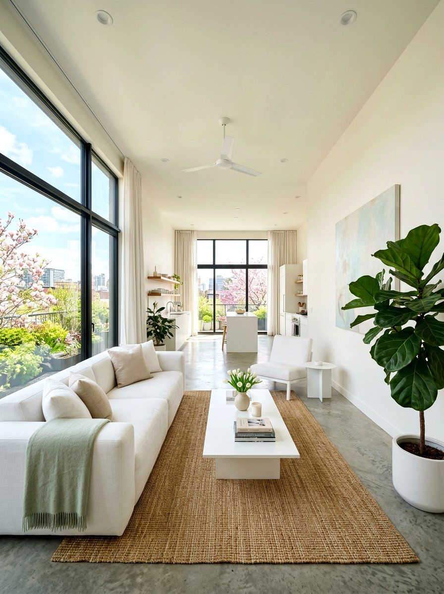 Minimalist spring living room - 30 soft spring living room ideas