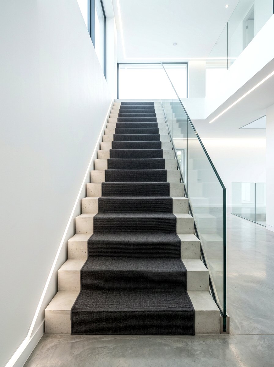 Minimalist stair runner - 30 stair runner ideas