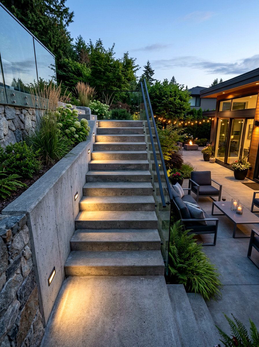 Minimalist step light - 30 modern outdoor lighting ideas