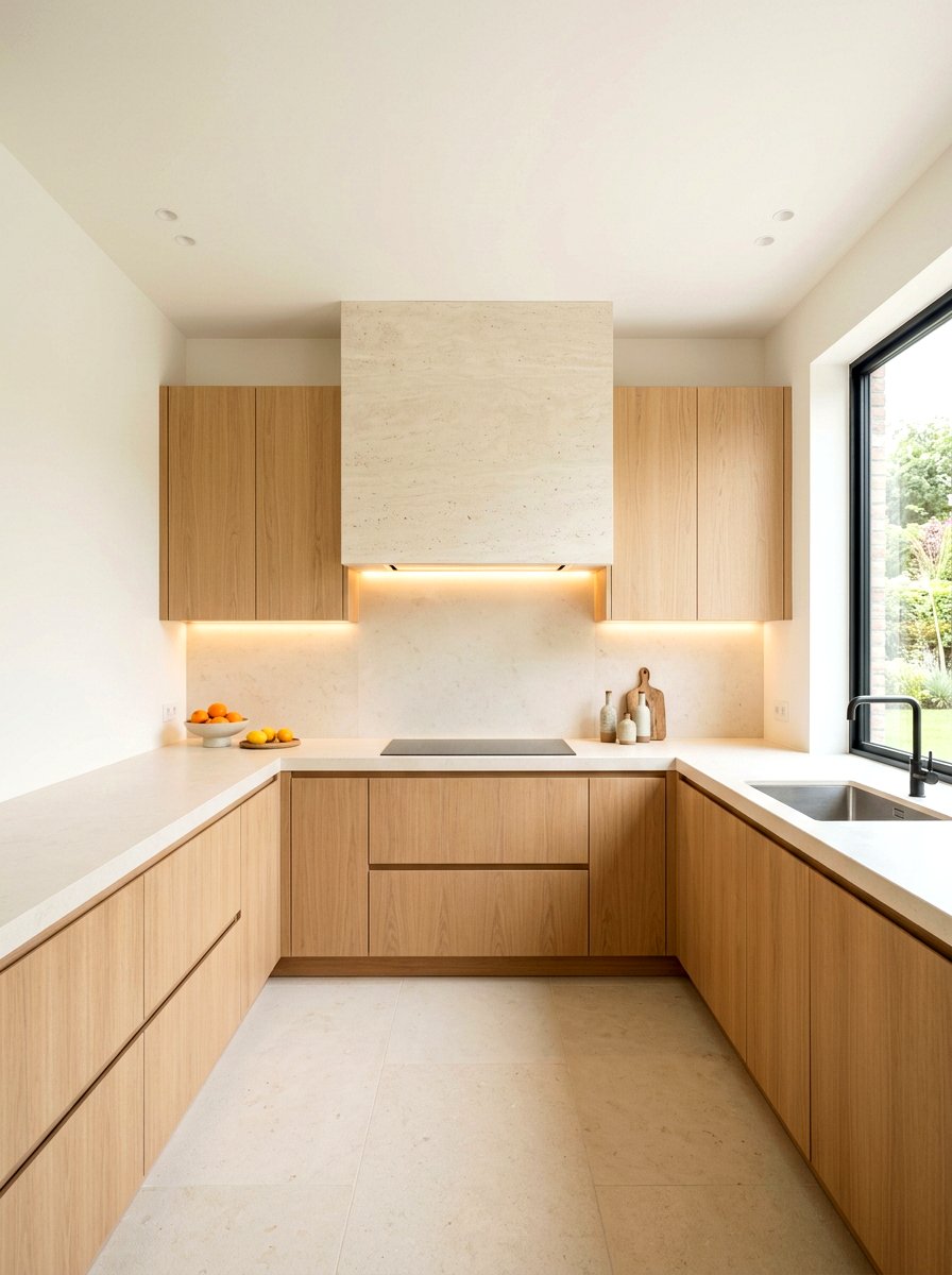 Minimalist stone range hood - 30 stone hood kitchen ideas