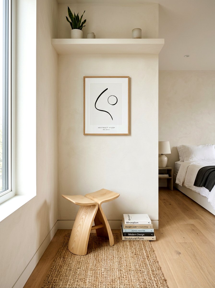 Minimalist stool seating - 30 bedroom alcove seating ideas