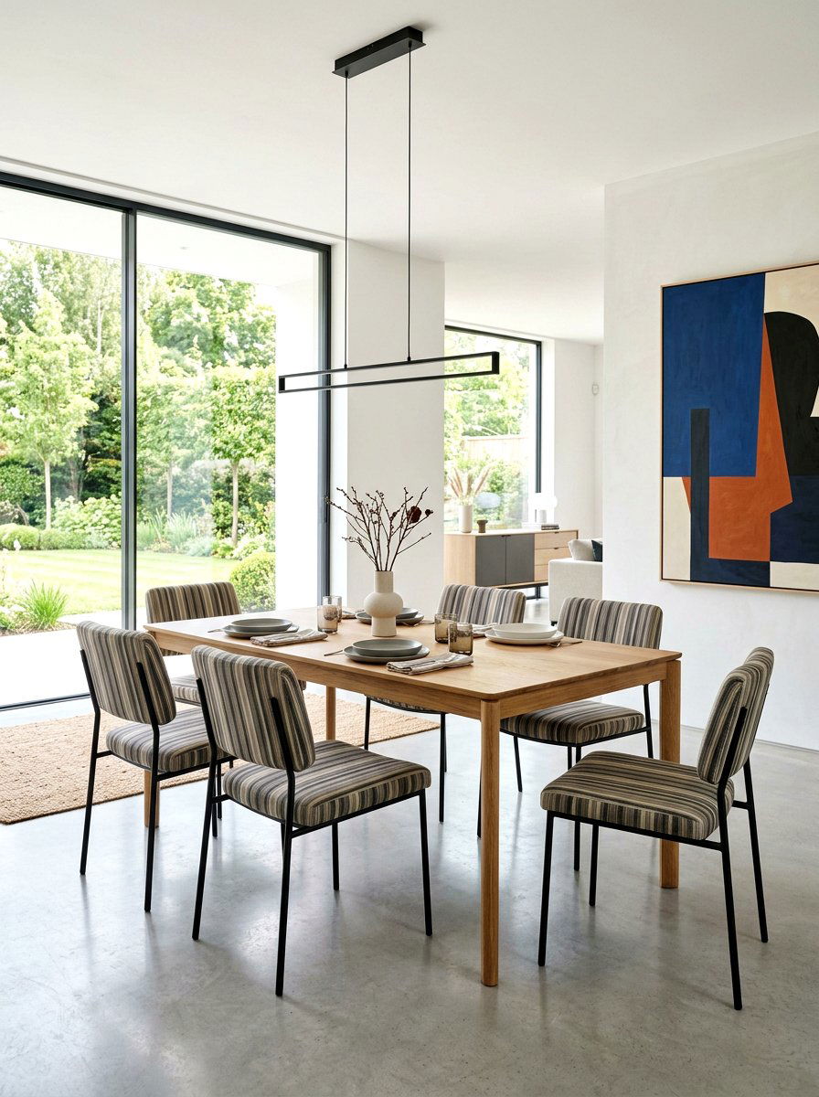 Minimalist striped dining chair - 30 striped dining chair ideas