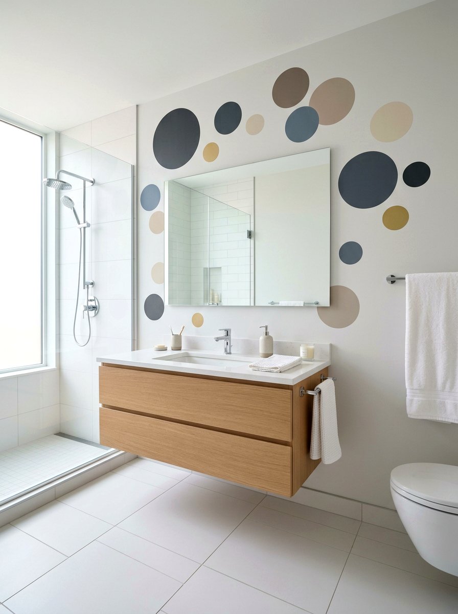 Minimalist tape circles - 30 tape wall art display ideas