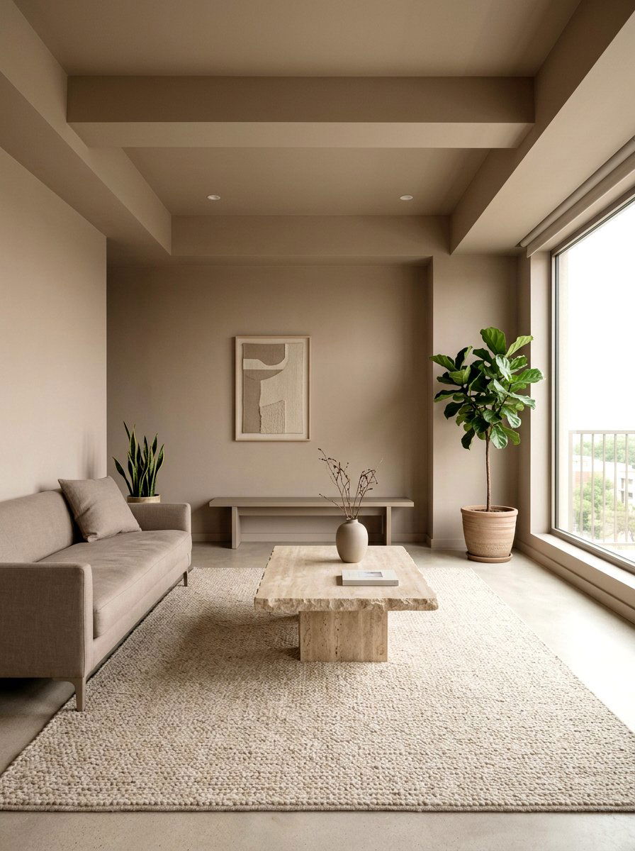 Minimalist taupe space - 30 taupe room ideas
