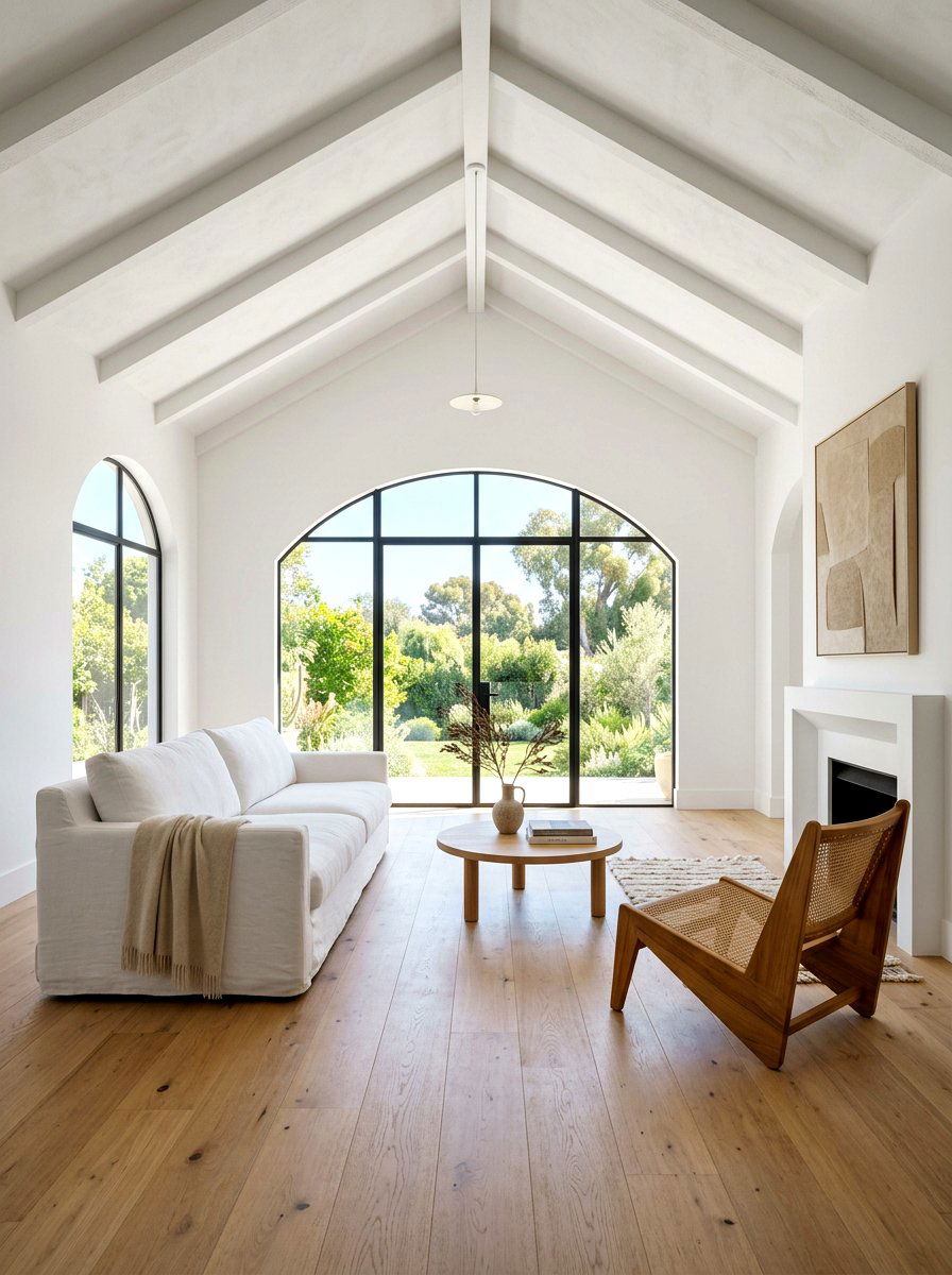 Minimalist vaulted living room - 30 vaulted living room ideas