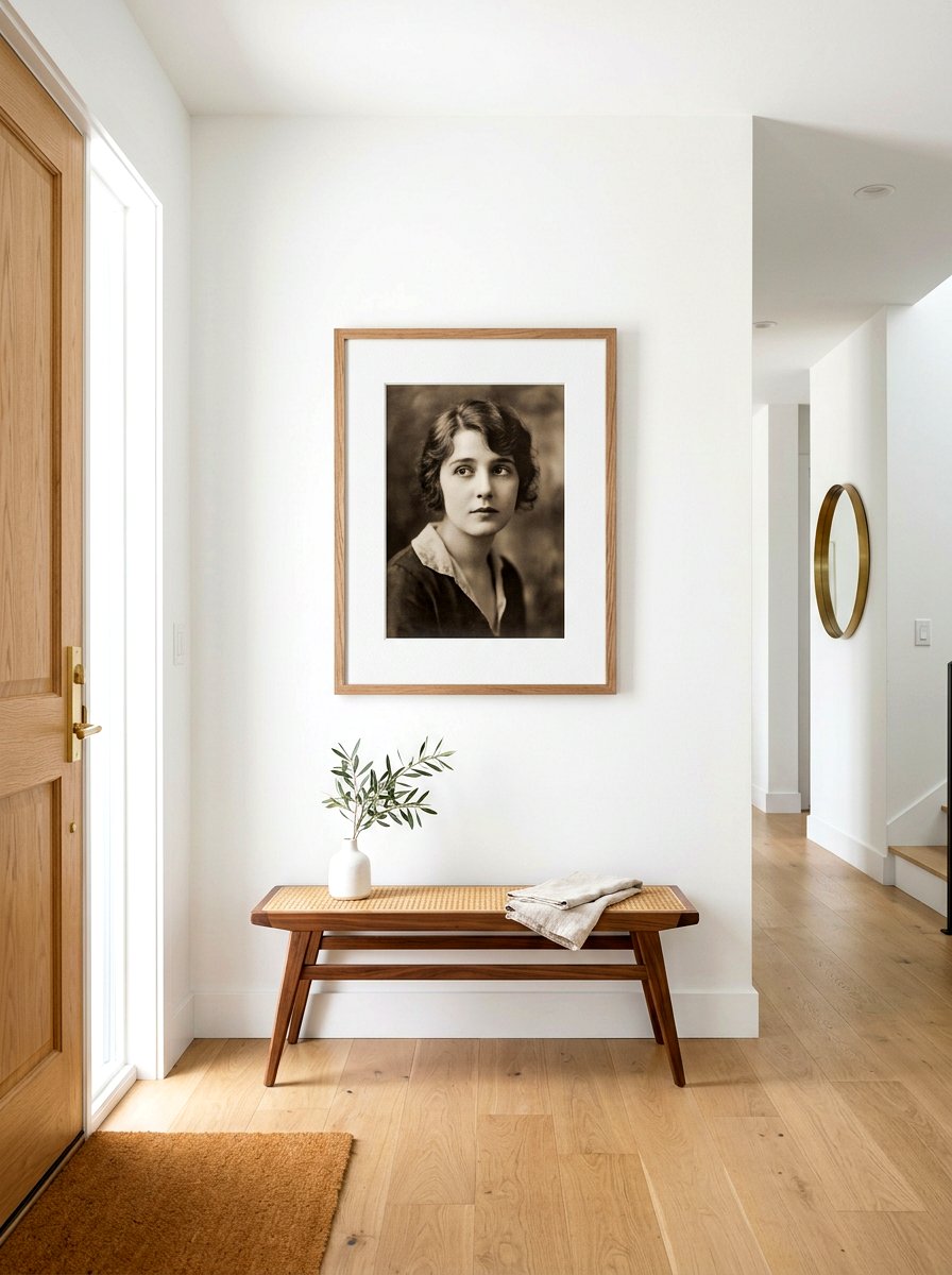 Minimalist vintage portrait display - 30 vintage portrait wall ideas