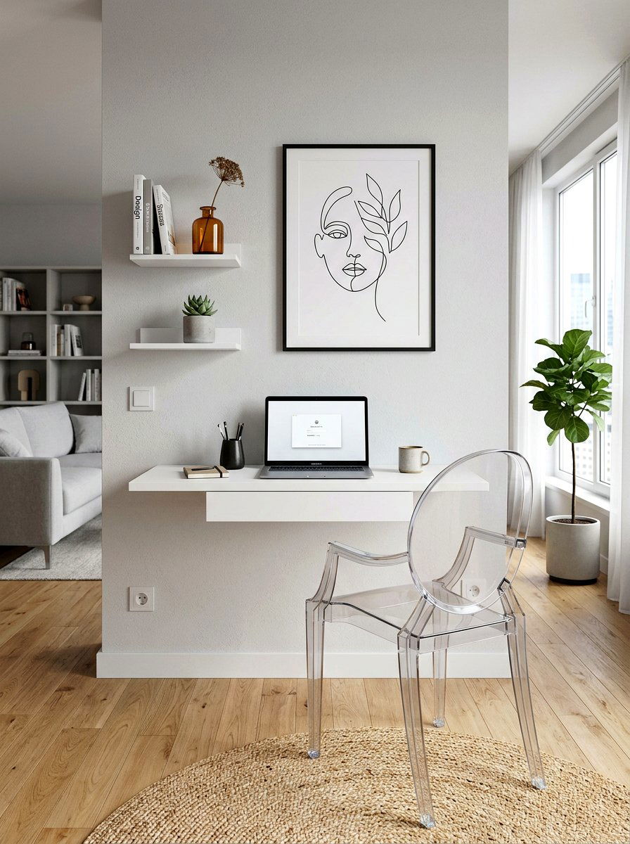 Minimalist wall mounted desk - 30 study nook ideas